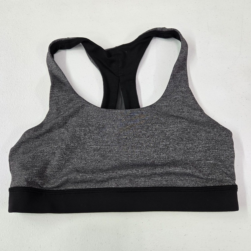 Lululemon Women Sports Bra 6 Gray Invigorate Racerback Pullover Mesh Detail